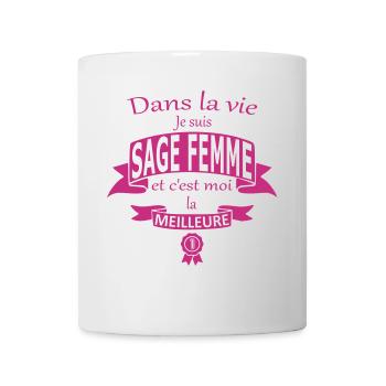 sage femme meilleure - Mug blanc - blanc - Devant