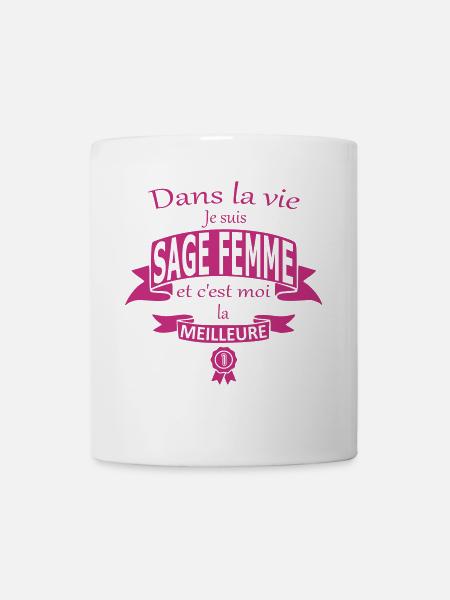 sage femme meilleure - Mug blanc - blanc