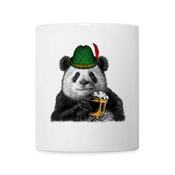 Panda mit Bier / Lustig, Humor - Tasse - Weiß - Vorne