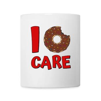 Donut disant I Care Donut en rouge - Mug blanc - blanc - Devant