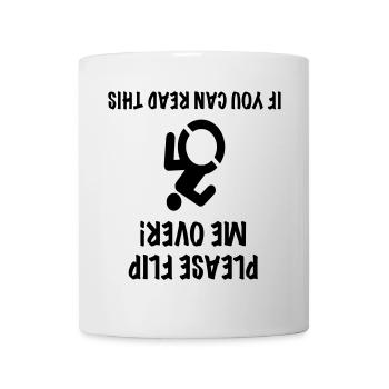 Wheelchair user is upside down. Humour # - Mug - white - Front