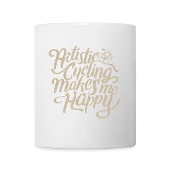 Artistic Cycling, Artistic Cycling, Makes Me Happy - Mug - white - Front