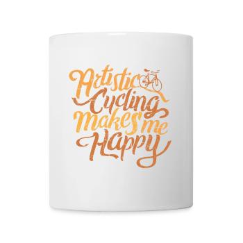 Kunstrad, Kunstradfahren,  Makes Me Happy - Tasse - Weiß - Vorne