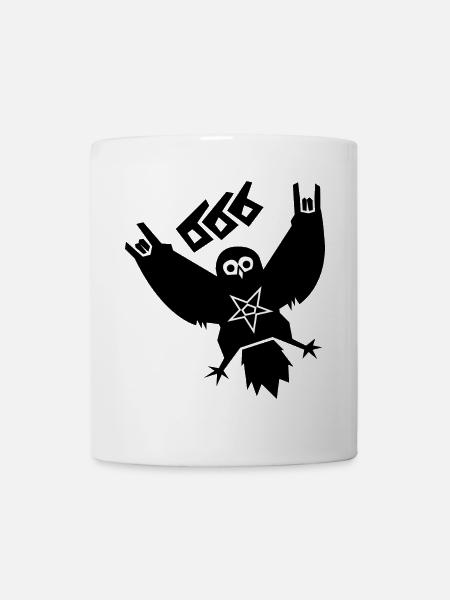 Black Metal Eule - Tasse - Weiß