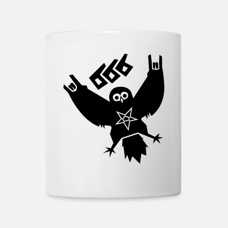 Black Metal Owl - Mug - white
