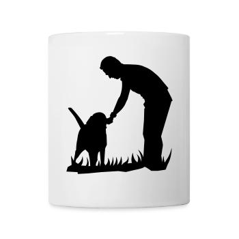Les meilleurs amis - chien et propriétaire silouette - Mug blanc - blanc - Devant