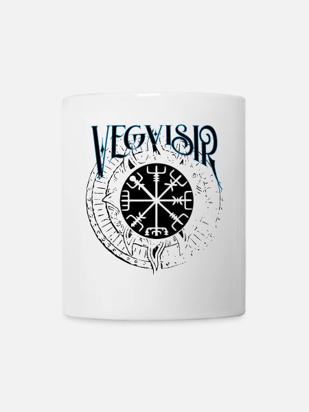 Vikings vegvisir Ragnars Raven Gross - Mug - white