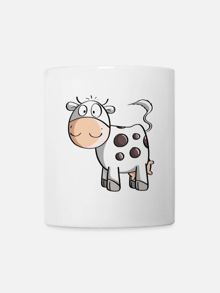 Lustige Gepunktete Kuh - Kühe - Comic - Kinder - Tasse - Weiß