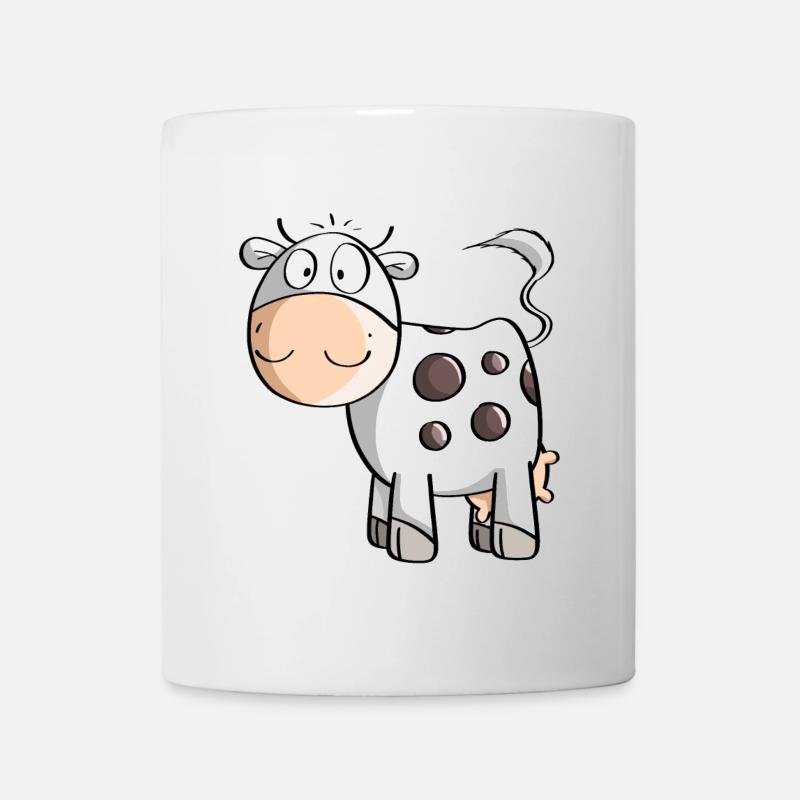 Lustige Gepunktete Kuh - Kühe - Comic - Kinder - Tasse - Weiß