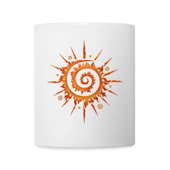 Mittsommer Sonne, Feuerrad, orange - Tasse - Weiß - Vorne