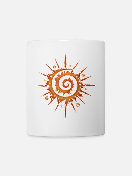 Midsummer sun, pinwheel, orange - Mug - white