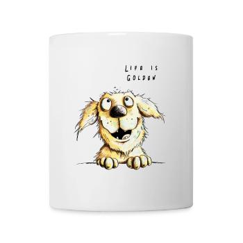 Life Is Golden Retriever - Hund Comic - Tasse - Weiß - Vorne