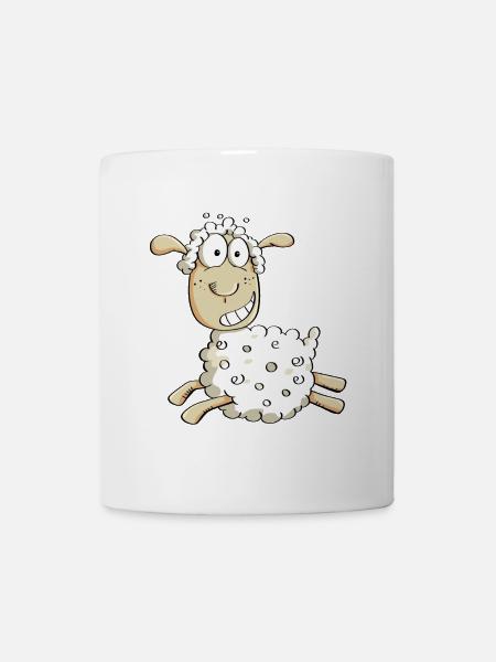 Mouton vilain dessin animé - Mug blanc - blanc