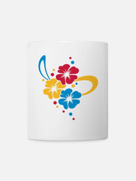 Blumenbouquet mit Schleife - Tasse - Weiß