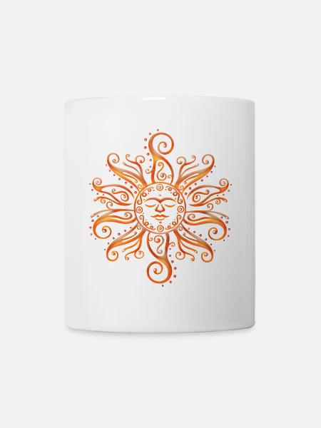 Tribal sun. Midsummer, summer festival. - Mug - white
