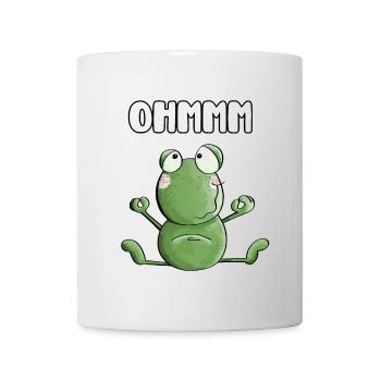 Ohmmm Grenouille - Grenouilles - Crapaud - Yoga - Fitness - Mug blanc - blanc - Devant