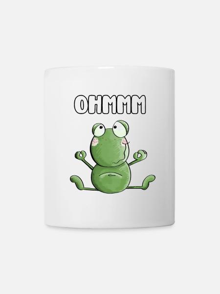 Ohmmm Frosch - Frösche - Kröte - Yoga - Fitness - Tasse - Weiß
