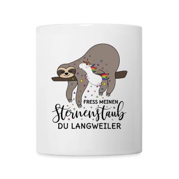 Unicorn sloth saying eat my stardust - Mug - white - Front