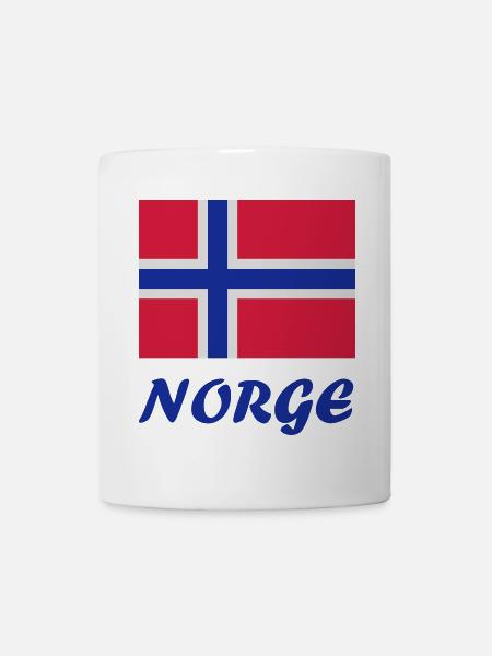 Norwegische Flagge - Tasse - Weiß