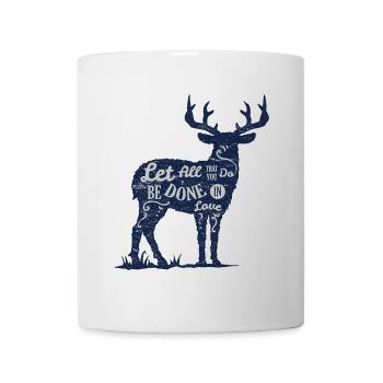 Cerf Élan Rengaine Amour Anglais cadeau bois - Mug blanc - blanc - Devant