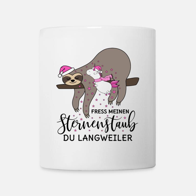 Faultier Einhorn Sternenstaub Weihnachten Winter - Tasse - Weiß