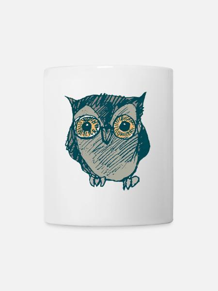 eule - Tasse - Weiß