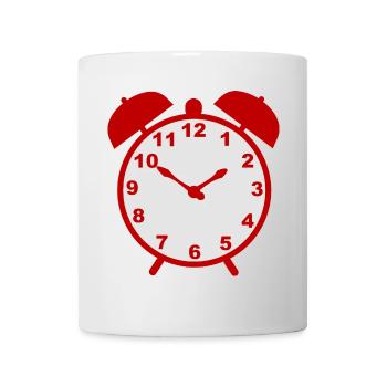 Classic alarm clock with red frame - Mug - white - Front