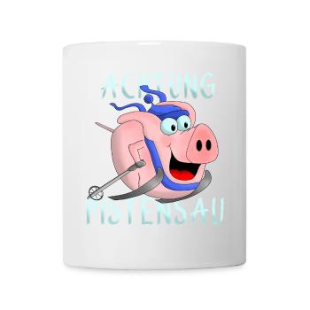 Achtung Pistensau - Tasse - Weiß - Vorne