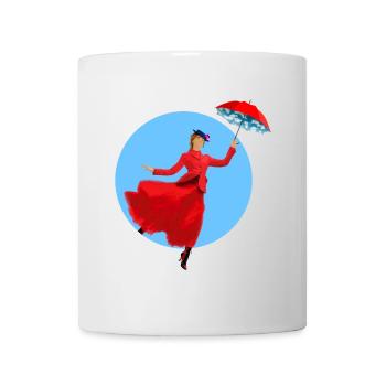 Dame rouge avec une torsade de parapluie - Mug blanc - blanc - Devant