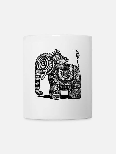 Power Elephant With Pattern I India I Gift Ethno - Mug - white