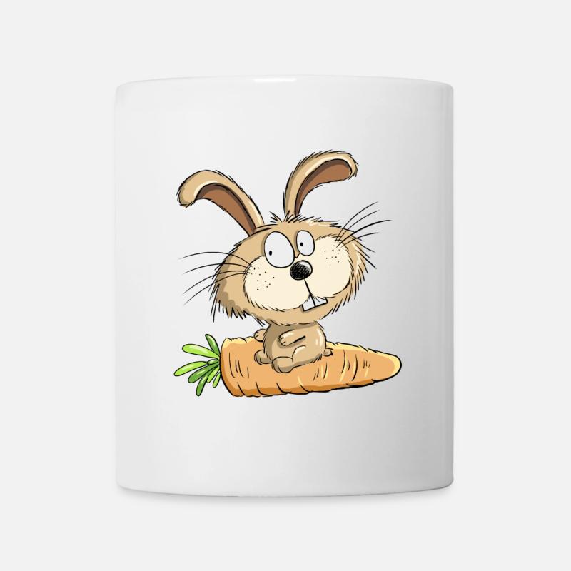 Hase Mit Möhre I Ostern I Osterhase Comic - Tasse - Weiß