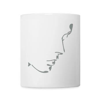 girl face, light and shadow - Tasse - Weiß - Vorne