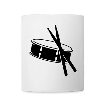 Trommel und Sticks - Tasse - Weiß - Vorne