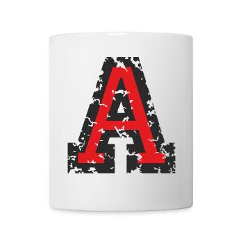 A (Vintage Rot) Buchstabe A - Tasse - Weiß - Vorne