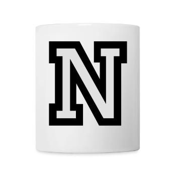 Letter N two-color - Mug - white - Front