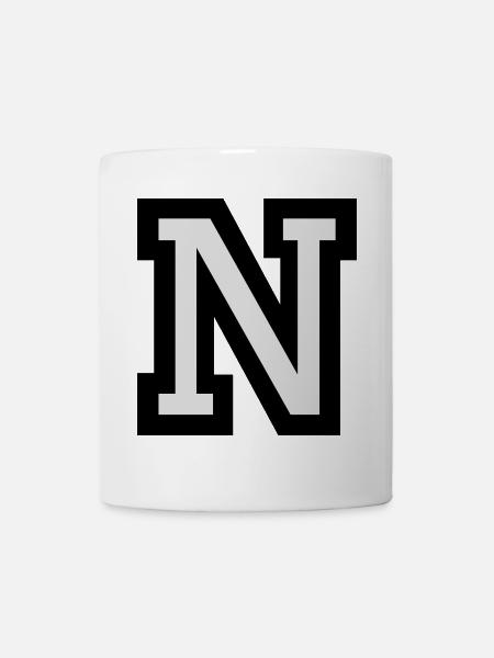 Buchstabe N - Tasse - Weiß