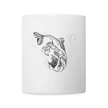 illustration de sirène belle femme sirène poisson - Mug blanc - blanc - Devant