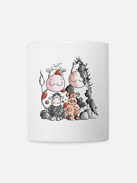 Lustige Bauernhoftiere - Tiere - Tasse - Weiß