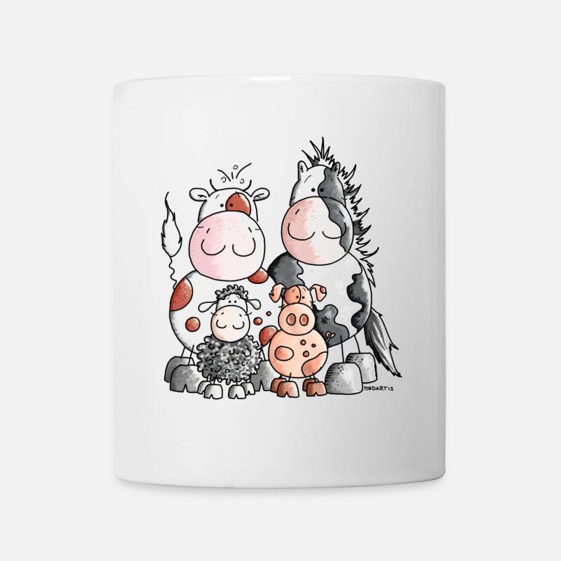 Lustige Bauernhoftiere - Tiere - Tasse - Weiß