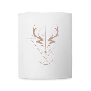 Hirsch Elch Symbol Logo icon Grafik Tiere Geweih - Tasse - Weiß - Vorne
