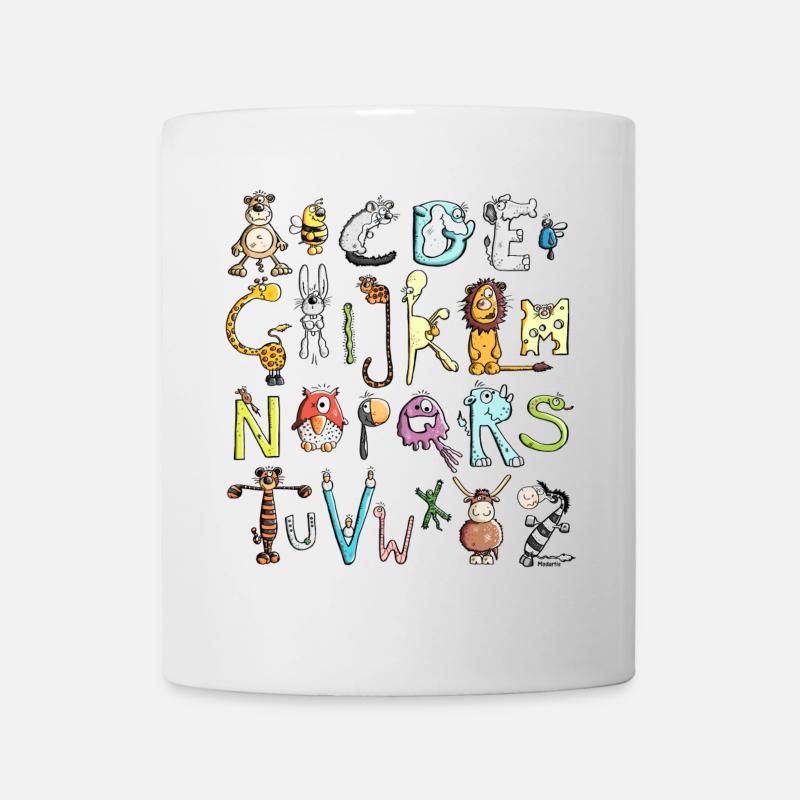 Buntes Tier Alphabet - ABC - Tasse - Weiß