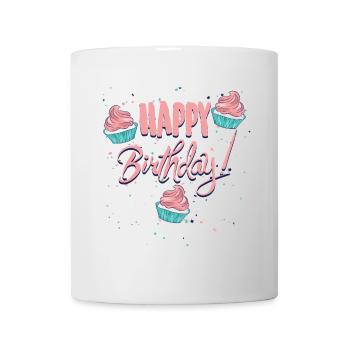 Happy Birthday with cupcakes - Mug - white - Front