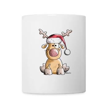 Renne Drôle de Noël - Mug blanc - blanc - Devant