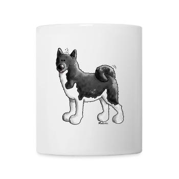 Knuffiger Akita - Hund - Tasse - Weiß - Vorne