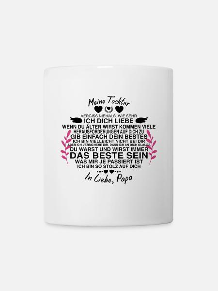 Meine Tochter Ich liebe dich Papa Geschenk Kissen - Tasse - Weiß