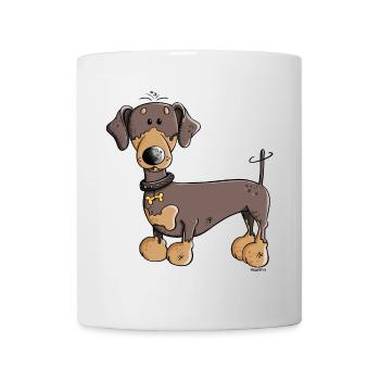 Dilia der Dackel - Tasse - Weiß - Vorne