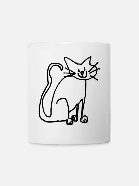 witzige Katze, Katzenfan - Tasse - Weiß