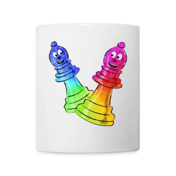 Pièces d’échecs aux couleurs néon - Mug blanc - blanc - Devant
