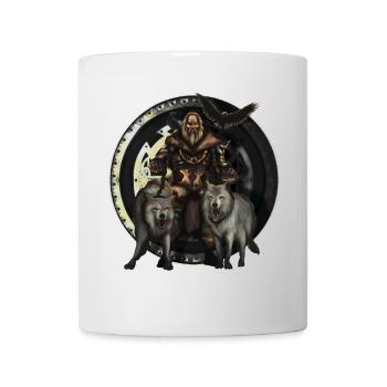 Odin der Allvater: Mit Wölfen und Raben - Tasse - Weiß - Vorne