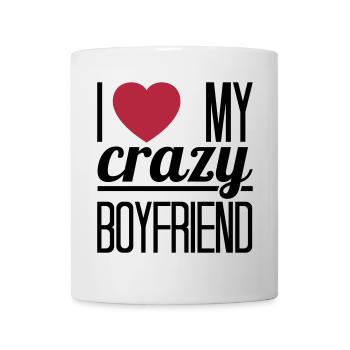 I love my crazy Boyfriend - Mug blanc - blanc - Devant